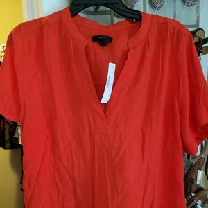 Jcrew drape collar blouse